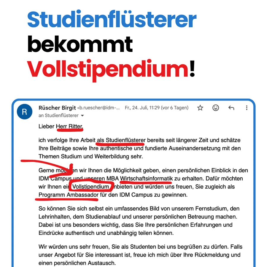 Full scholarship and ambassador: the announcement