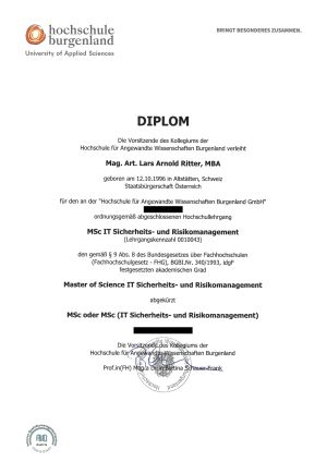 MSc IT-Sicherheit Diplom