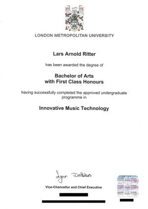 Bachelor of Arts Audio Engineering Diploma