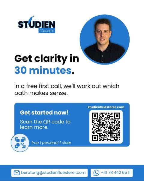 Get clarity in 30 minutes: in a free first call we work out which path makes sense. Contact by email or WhatsApp.